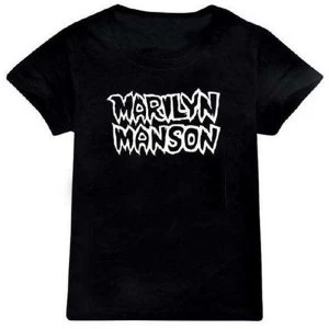 Marilyn Manson - Classic Logo Kids 5 - 6 Years T-Shirt - Black