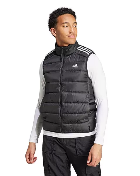 adidas Essentials 3-Stripe Down Gilet - Black Size S, Men