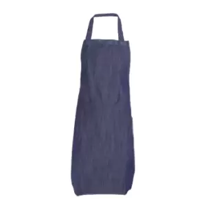 Dennys Adults Unisex Denim Bib Apron (Pack of 2) (One Size) (Indigo)