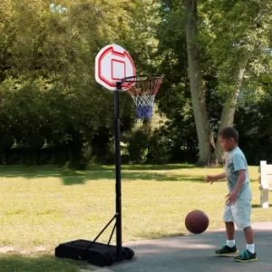 HOMCOM Portable Basketball Stand Net Hoop W/ Wheels-Black/White