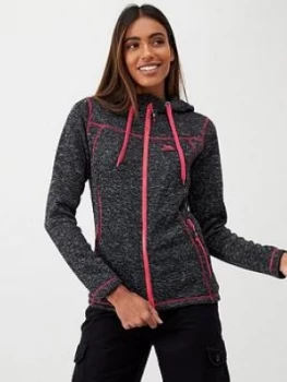 Trespass Odelia Full Zip Fleece Hoodie - Black/Pink