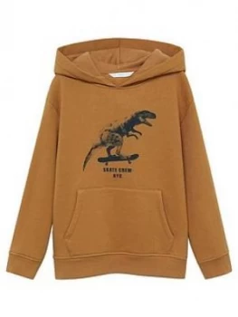 Mango Boys Dino Hooded Sweat - Brown, Size 9 Years