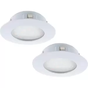 2 PACK Wall / Ceiling Flush Downlight White Plastic 12W LED 102mm Round