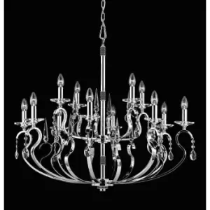 Impex Rhinestone Gun Metal Pendant 18 Arm Chandelier