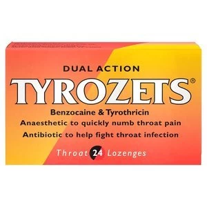 Tyrozets Dual Action Throat Lozenges 24s