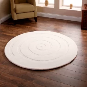 Spiral Circle Rug White