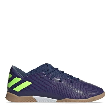 adidas Messi 19.3 Junior Indoor Football Trainers - Indigo/Green