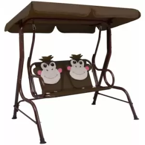 Vidaxl - Kids Swing Bench Brown 115x75x110cm Fabric - Brown