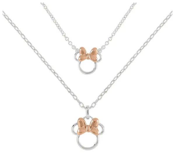 Disney Minnie Mouse Two Tone Mother & Daughter Necklace Set