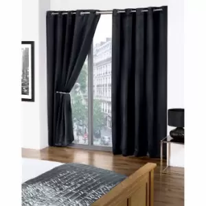 Emma Barclay R.m. Eyelet Blackout Curtains Cali 46 X 72" Black