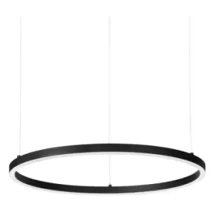 Ideal Lux oracle Slim dali Dimmable Round 50cm Integrated LED Pendant Ceiling Light Black, 3000K