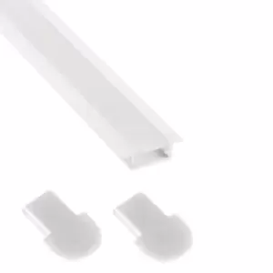 Moderix Profile Recessed 2m for LED Light Strip with Opal Cover - White, Pack of