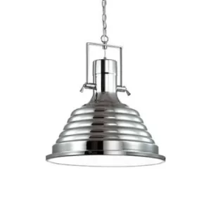 Fisherman 1 Light Dome Ceiling Pendant Chrome, E27