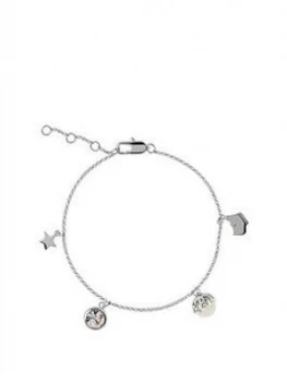 Radley Sterling Silver And Rose Gold Tone Star Orb And Dog Charm Ladies Bracelet