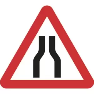 Zintec 750mm Triangular Road Narrows Both Lanes Road Sign (no frame)