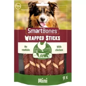 SmartBones Mini Chicken Wrapped Rawhide Free Sticks Dog Treats 9Pcs