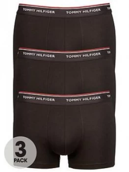 Tommy Hilfiger Mens Premium Essentials Trunks (3 Pack), Black, Size S, Men