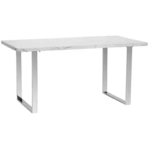 HOMCOM 155cm Rectangular Dining Table Kitchen Table For 6-8 People White