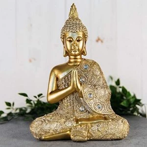 Gold Sitting Thai Buddha Figurine 28cm