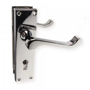 LocksOnline Victorian Scroll Door Handle Set on Backplate