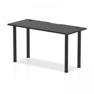 Impulse Black Series 1400 x 600mm Straight Table Black Top with Cable