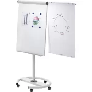 Multifunction flip chart, mobile, when seated, as a table, board WxH 680 x 1040 mm