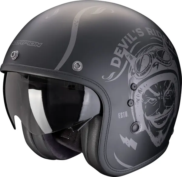 Scorpion Belfast Evo Romeo Matt Black Silver Jet Helmet 2XL