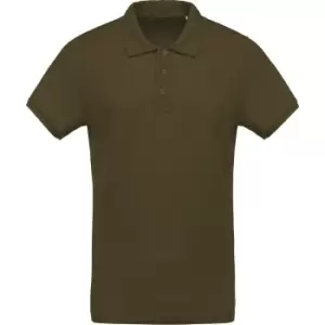 Kariban Mens Organic Pique Polo Shirt (S) (Moss Green)