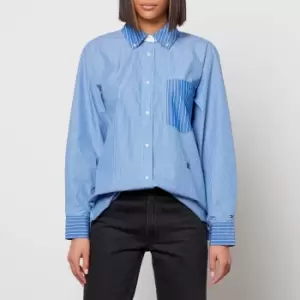 Tommy Hilfiger Womens Stripe Oversized Shirt - Fine STP/Blue - UK 8