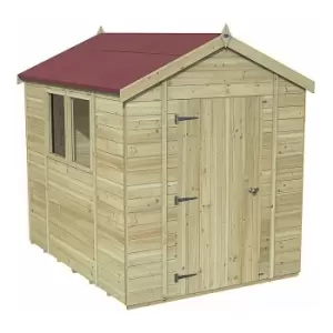 8' x 6' Forest Premium Tongue & Groove Pressure Treated Apex Shed (2.5m x 1.98m) - Natural Timber