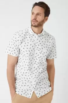 White Feather Conversational Print Shirt