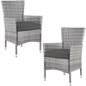 Poly Rattan Garden Chair 2Pcs Set Grey/Anthracite