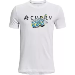 Under Armour Curry Trolley Short Sleeve T Shirt Juniors - White