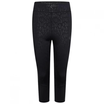 Dare2B Swarovski Embellished Shine Bright three quarter Leggings - Black Cire