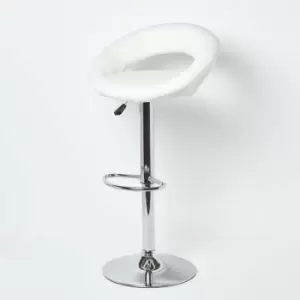 Harrow Faux Leather Swivel Bar Stool White - White - White - White - Homescapes