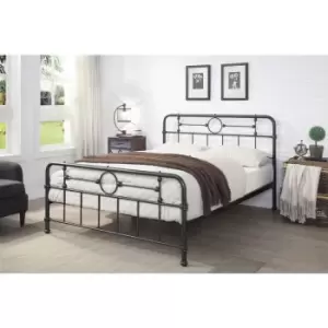 Lyndhurst Cast Iron Effect Metal Bed Frame King Size 5ft - Black