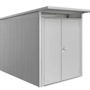 Biohort AvantGarde Double Door Metal Garden Shed 5ft9 x 9ft8 A3 - Metallic Silver