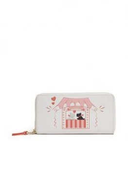 Radley Kissing Booth Large Zip Around Matinee Purse Chalk