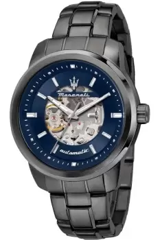 Gents Maserati Successo 44mm Auto Blue Dial Bracelet Ip Gun Watch