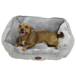 Small Grey Plush Soft Pet Bed