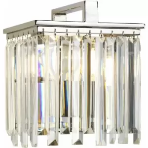 Loops - Wall Light Cut Glass Crystals Opal Highly Polished Nickel LED E27 60W