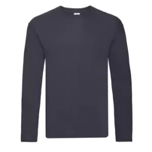 Fruit Of The Loom Mens R Long-Sleeved T-Shirt (S) (Deep Navy)