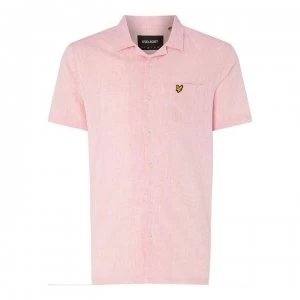 Lyle and Scott Lyle Resort Linen Short Sleeve Shirt - Z465 CORAL WAY