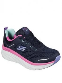 Skechers D'Lux Walker Infinite Motion Max Cushion Trainers - Navy/Multi