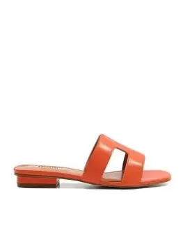 Dune London Dune Wf Loupe Smart Slide - Orange/-Leather, Orange, Size 8, Women