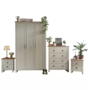 Lancaster 4 Piece Bedroom Furniture Set Cream