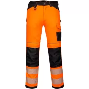 Portwest PW3 Hi Vis Lightweight Stretch Trousers Orange / Black 33" 31"