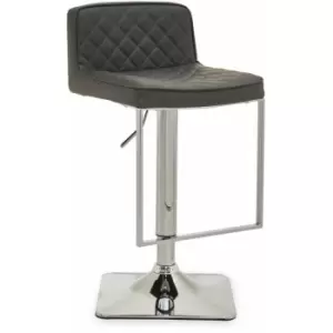 Premier Housewares Baina Dark Grey And Chrome Square Base Bar Stool