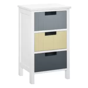 Homcom 3 Drawer Storage Tower Dresser Multi Grey