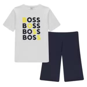 Boss T Shirt and Shorts Set - Blue